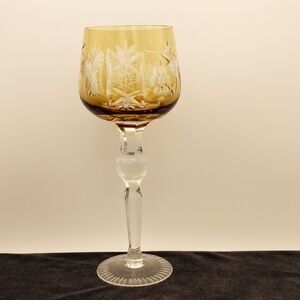 Elegant Amber Crystal Wine Glass Goblet By Hortensja (Hortensia)
